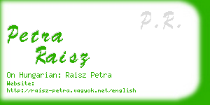 petra raisz business card